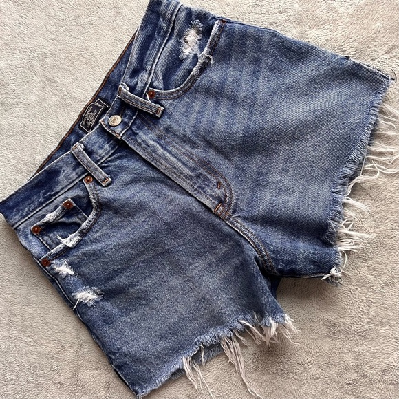 Abercrombie & Fitch Pants - Abercrombie & Fitch Annie High Rise Distressed Denim Short Sz 24 00